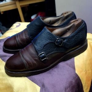 Brunello Cucinelli 2 Tone Leather Double Monk Shoes